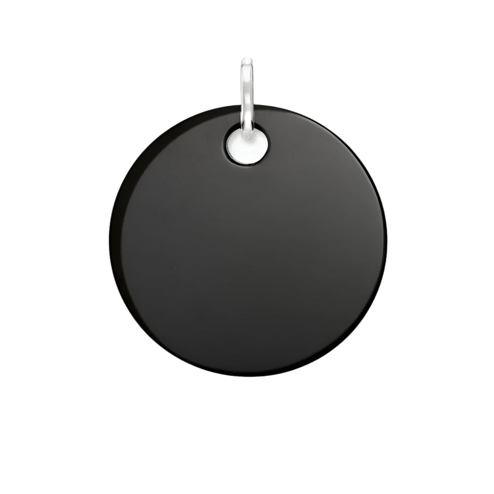 Pendant Round Black Stone