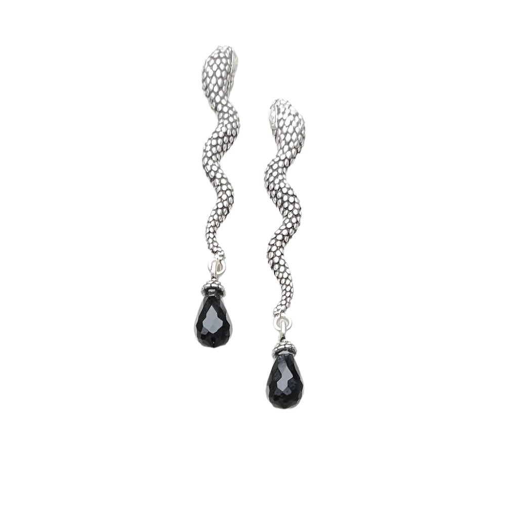 Snake & Crystal Drop Earrings