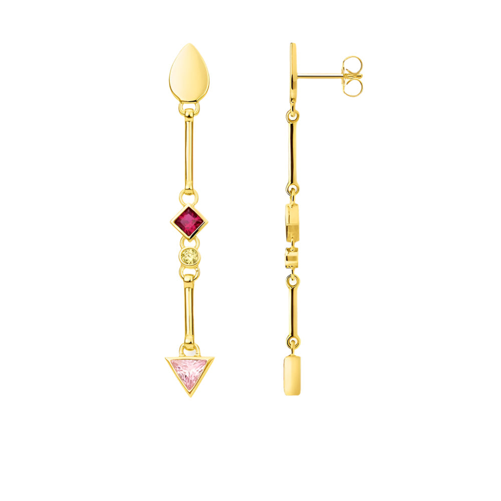 Earrings Water Drop Multicolor Stone