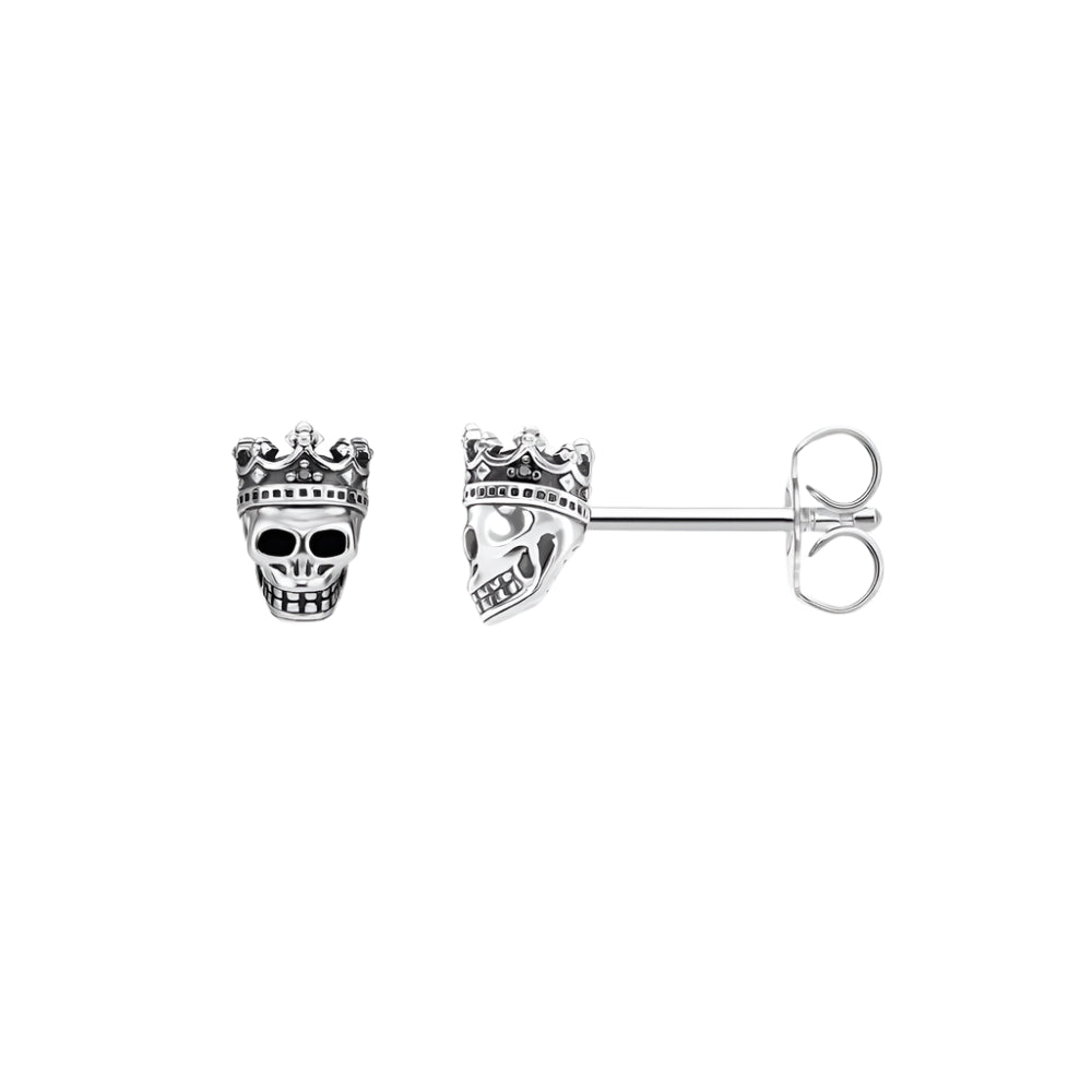 Stud Earrings Skull King