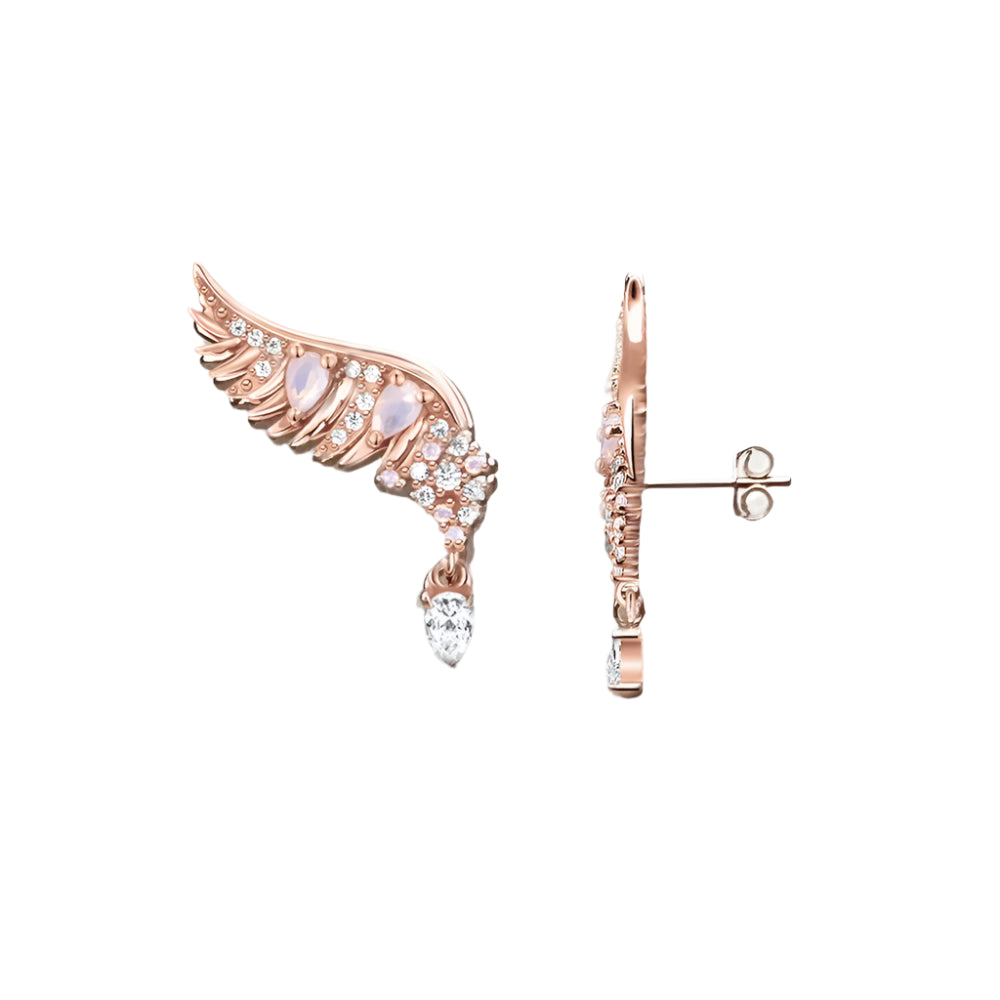 Rose Gold Ear Stud Phoenix Wing