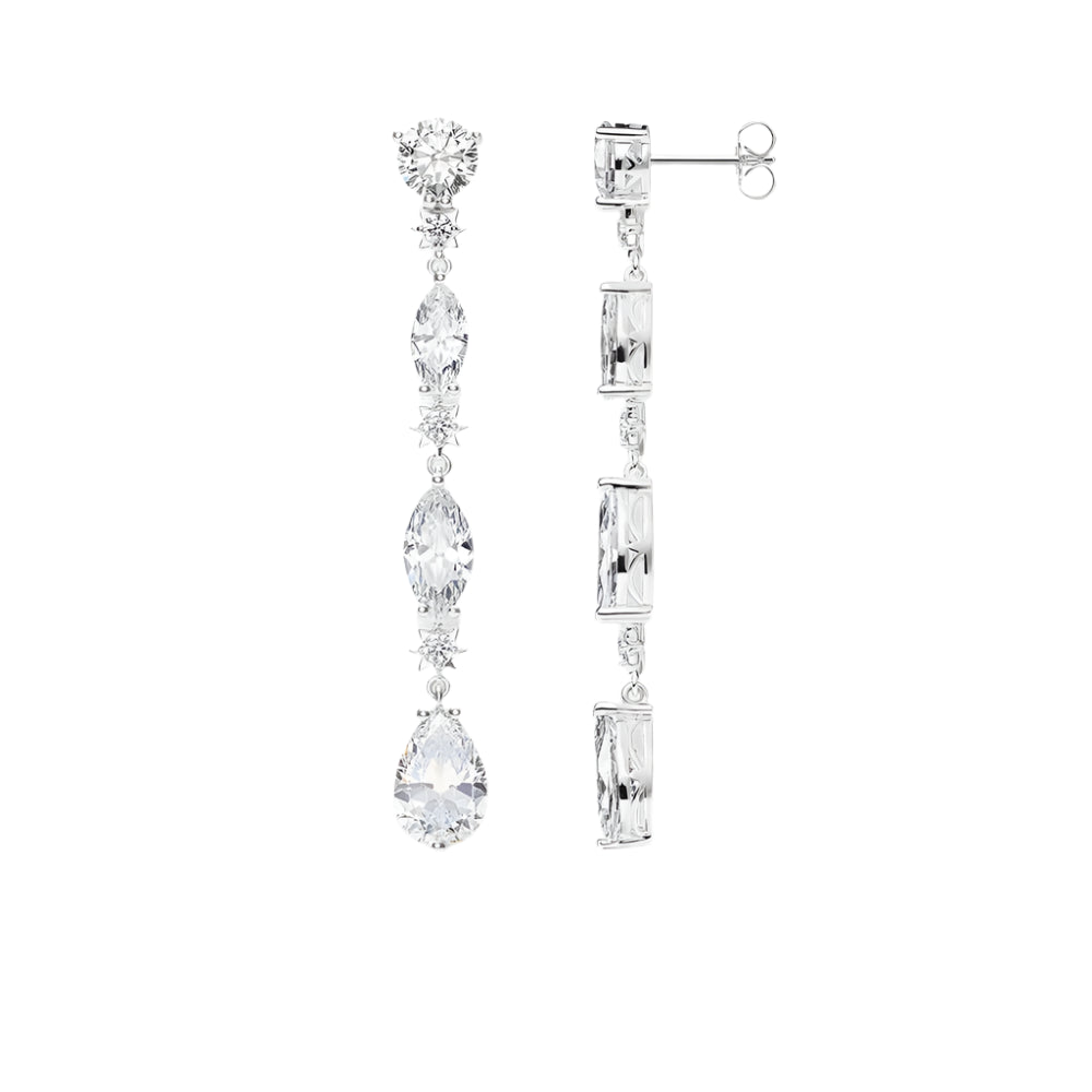 Long Earrings White Zircon