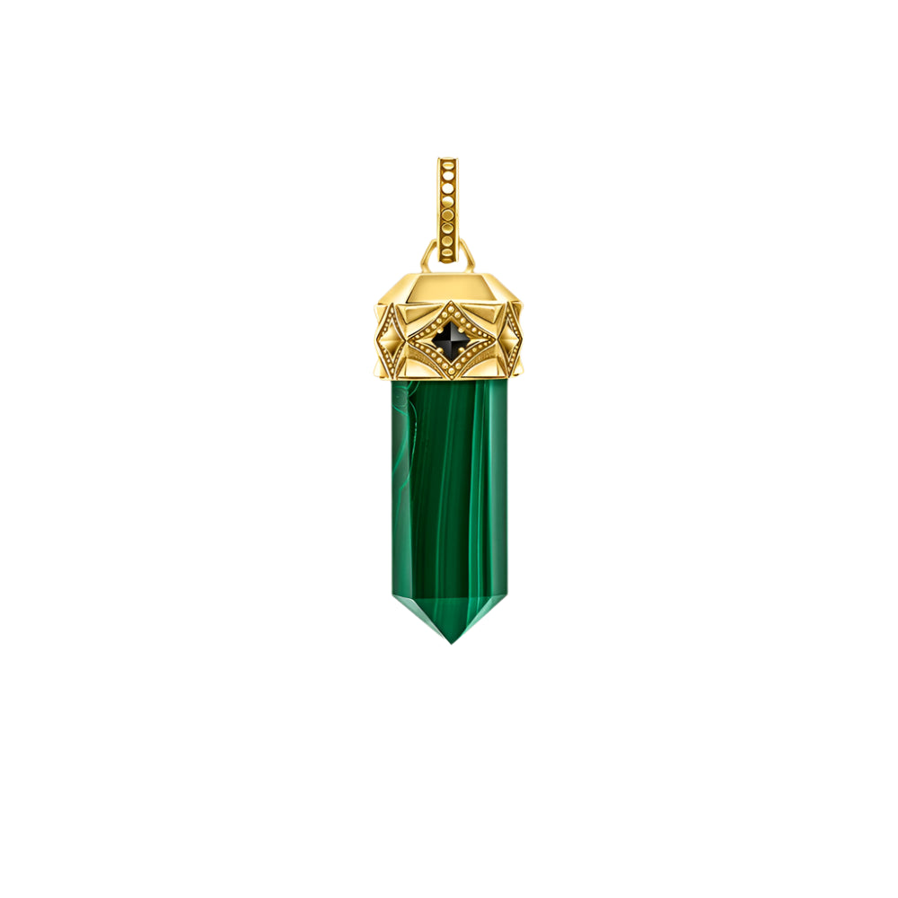 Pendant Hexagon Green Stone