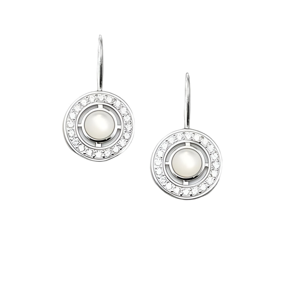 Black Round Drop Earrings