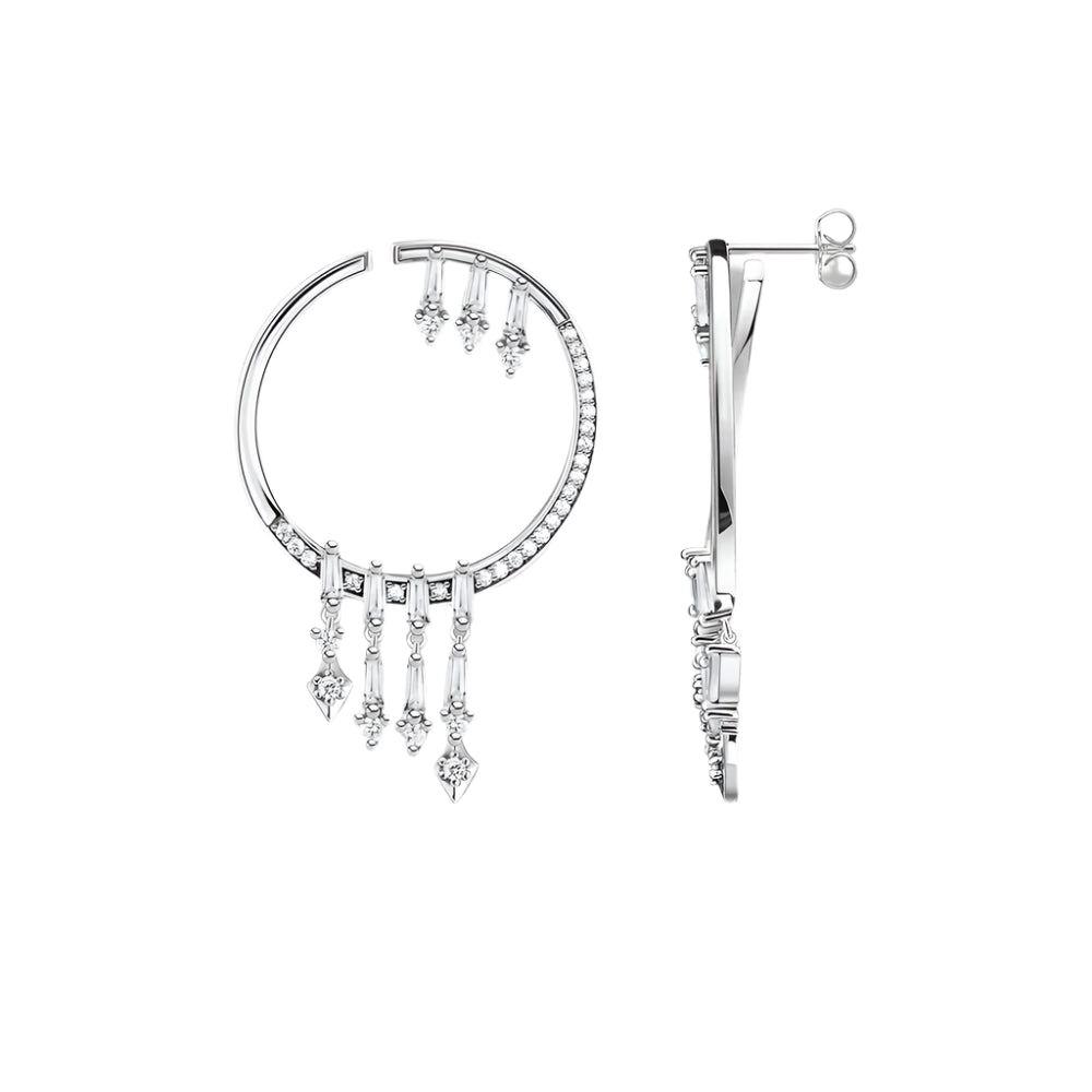 Hoop Earrings with Winter Sun Rays