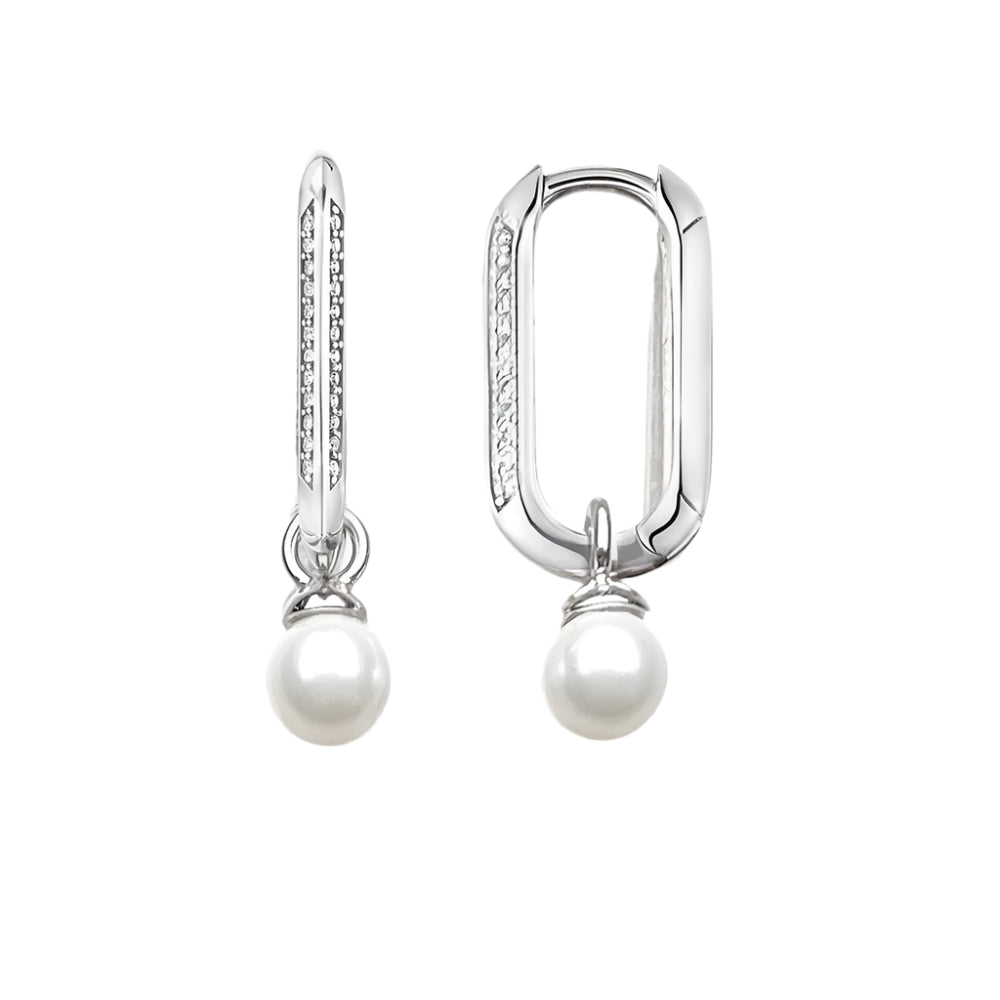Hoop Earrings Links And Pearls
