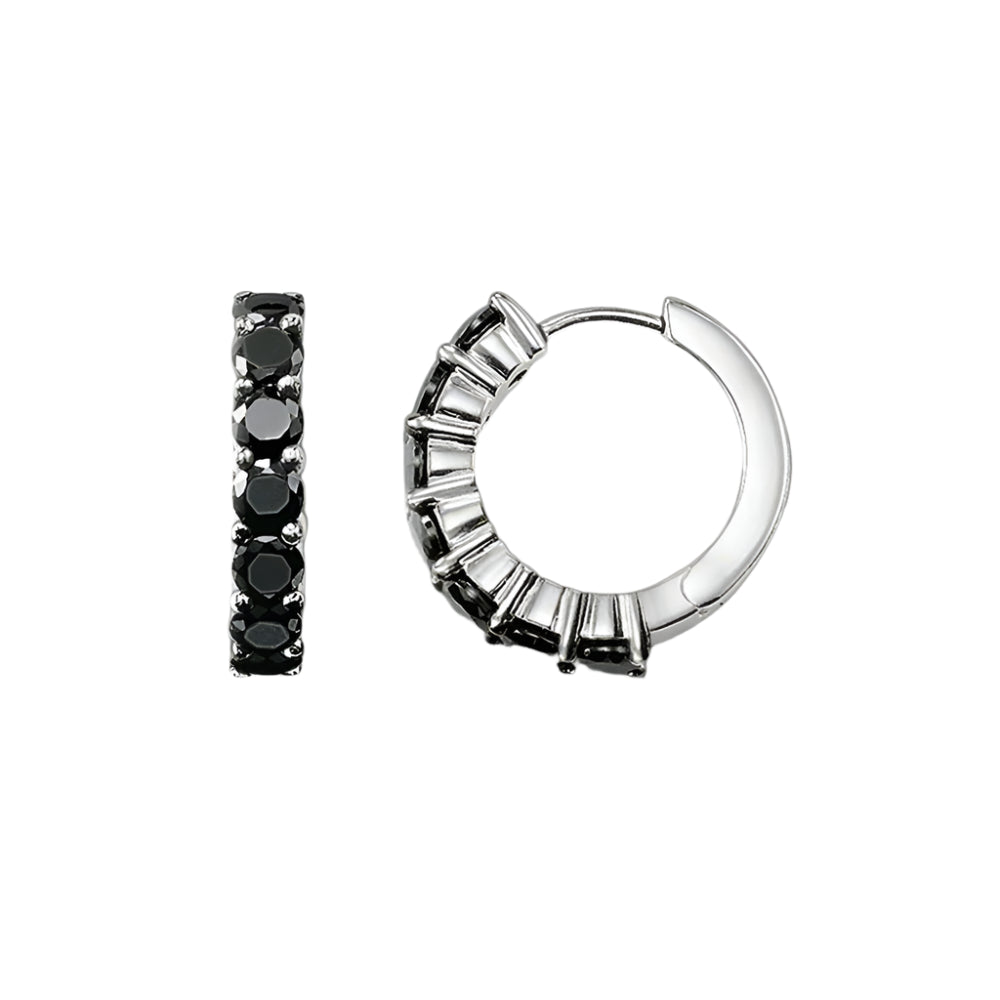 Creole Black CZ Earrings
