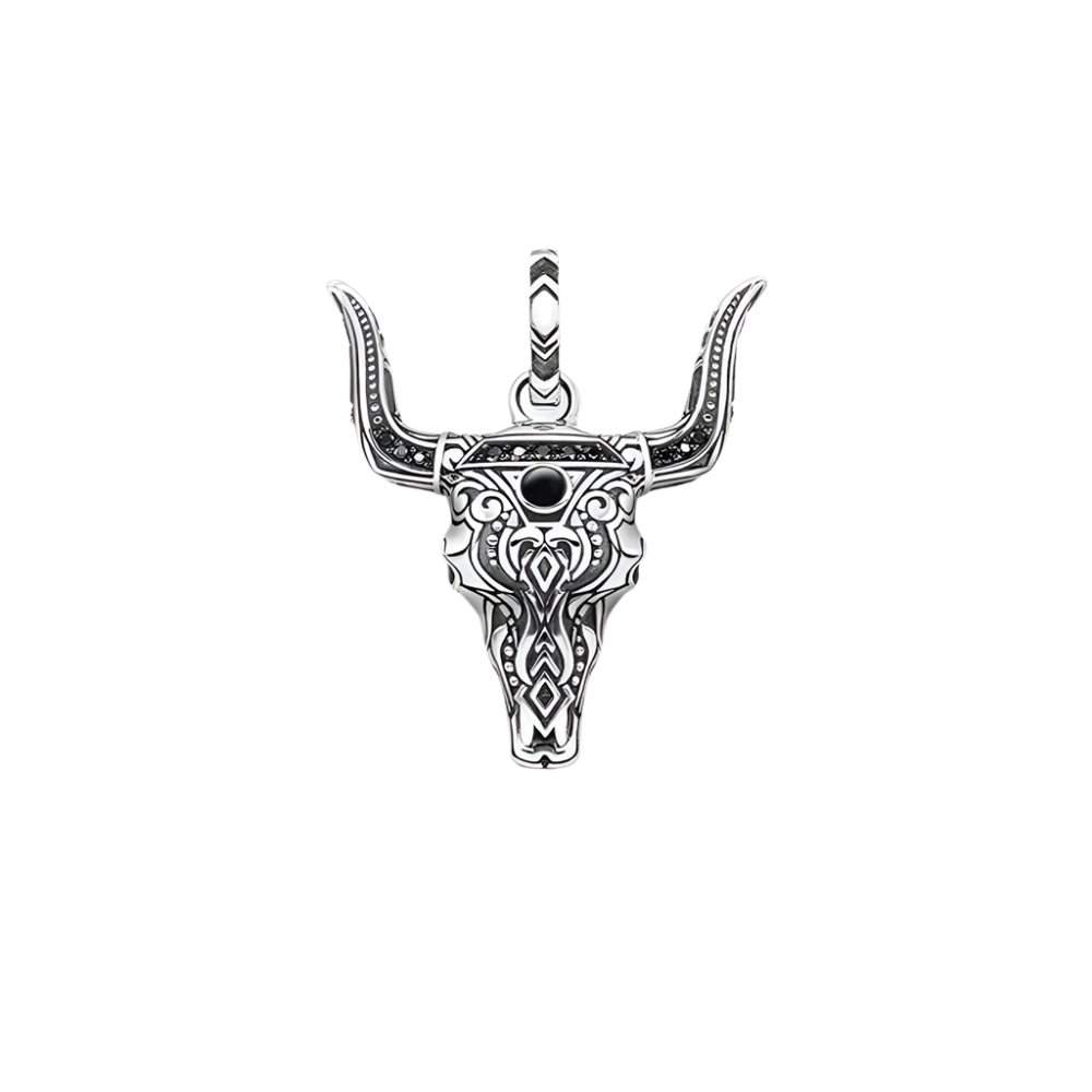 Pendant Blackened Bull Head