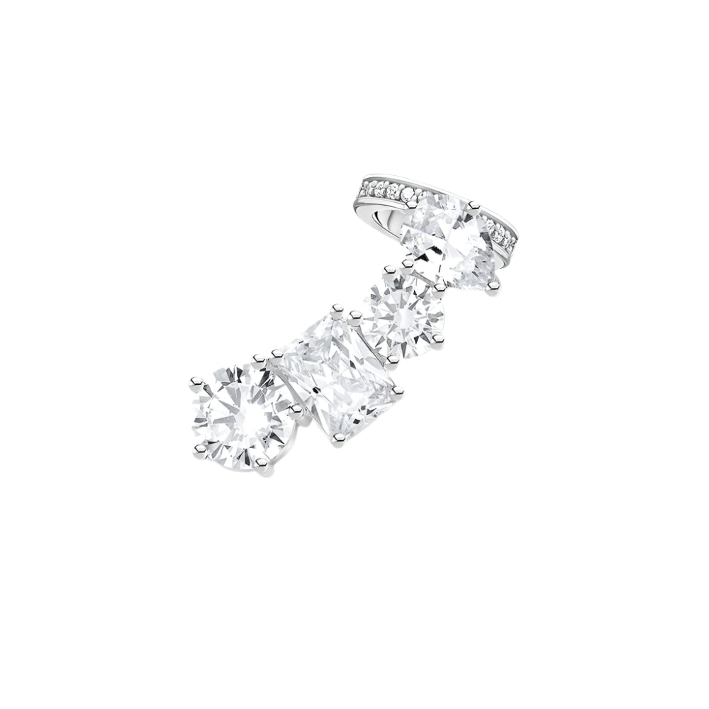 Ear Stud Climber Style with White Zircon