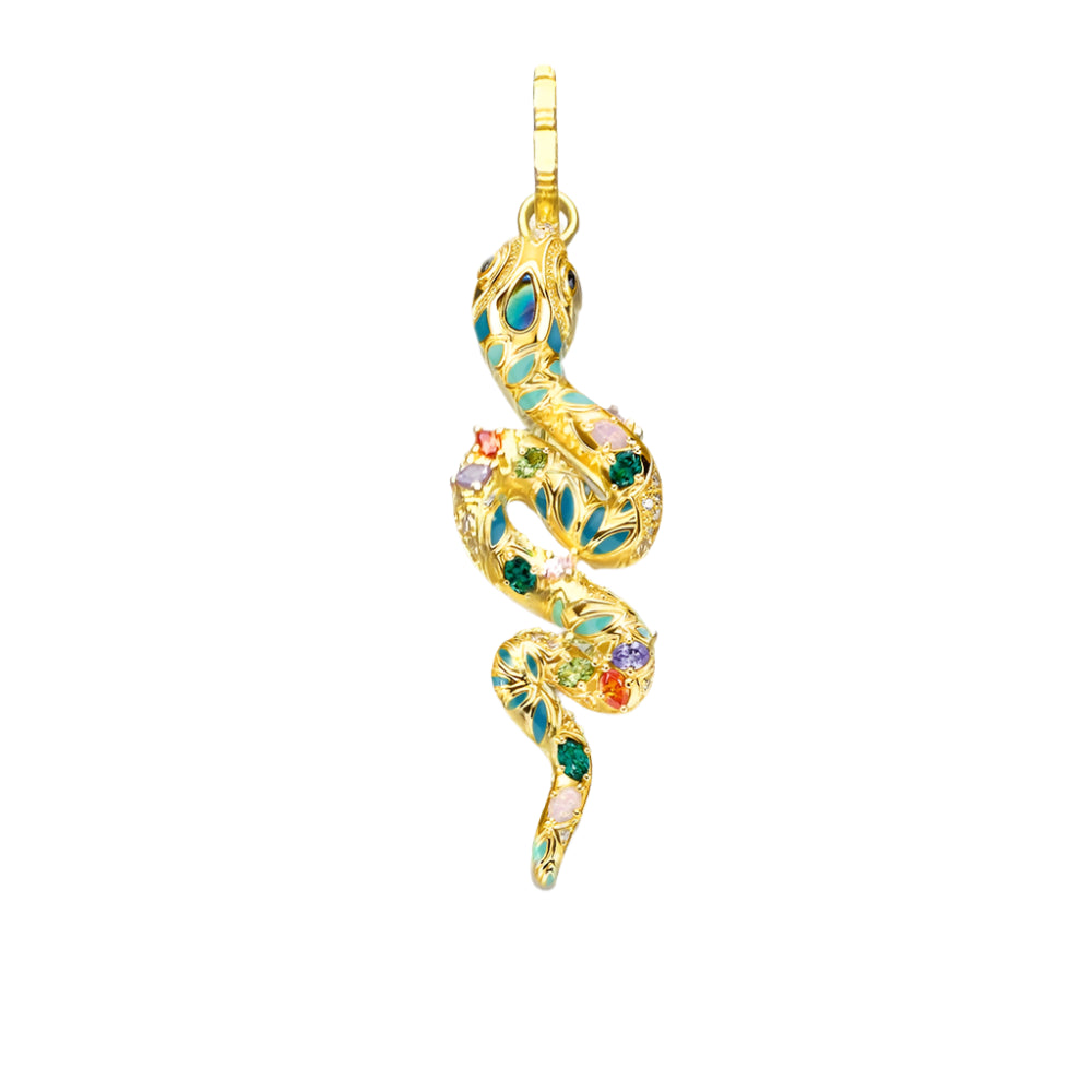 Pendant Golden-coloured Twisted Snake