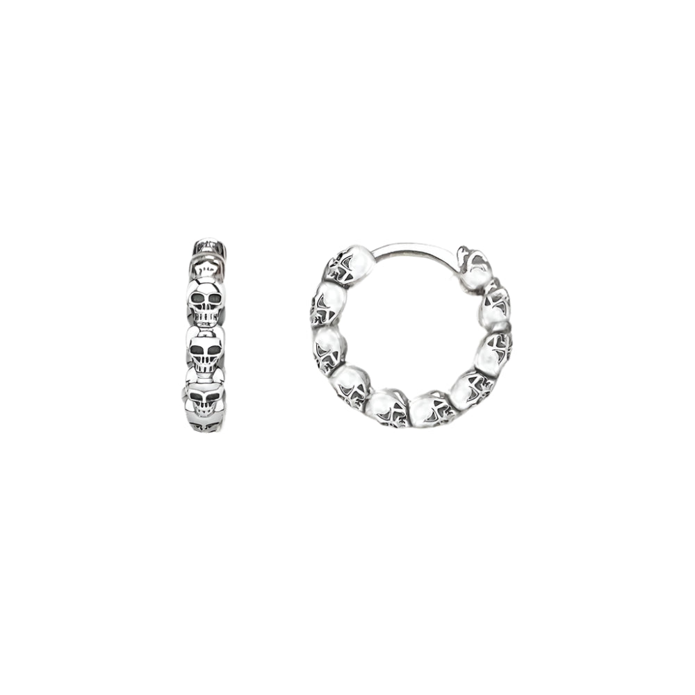 Creole Skulls Hinged Earrings