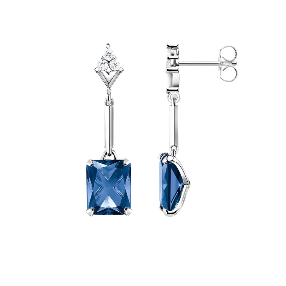 Earrings Sapphire Blue Stones