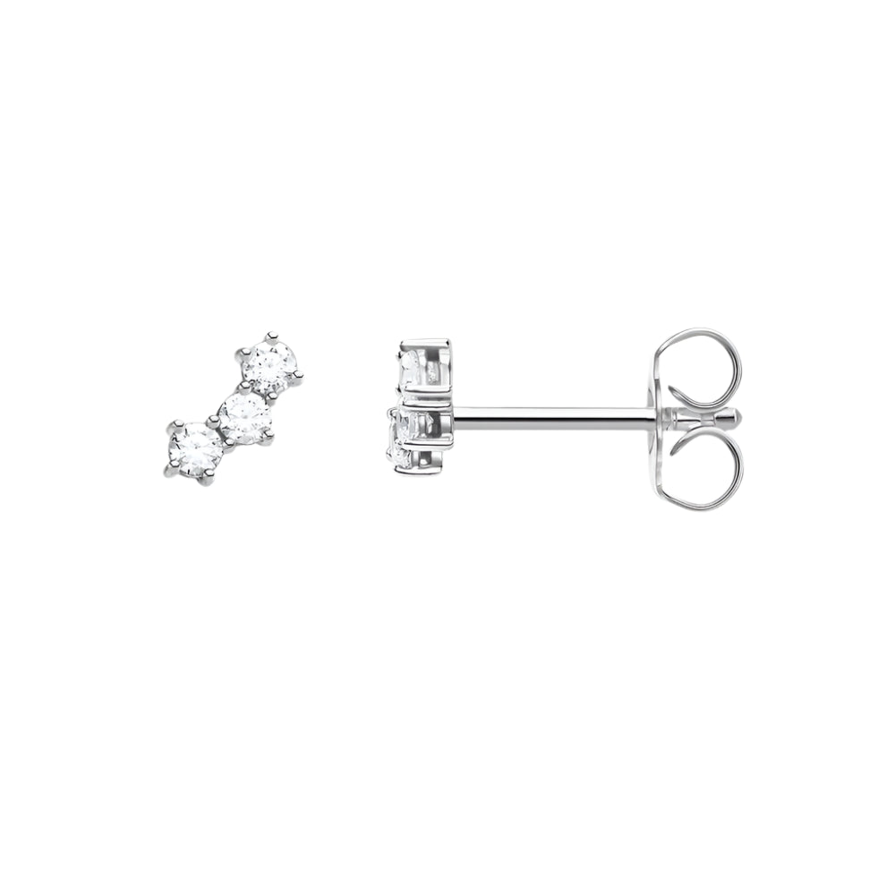 Dazzling White Zircon Ear Studs