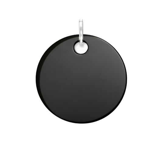 Pendant Round Black Stone