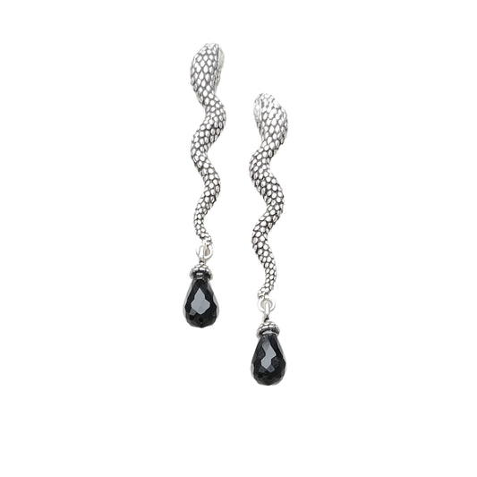 Snake & Crystal Drop Earrings