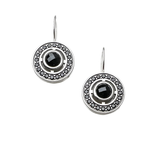 Round Ornament Drop Earrings