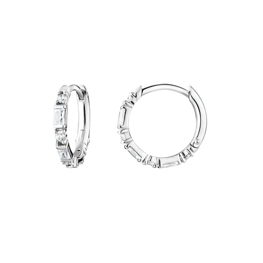 White Zircon Creole  Earrings