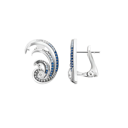 Ear Clip Wave With Blue Stones