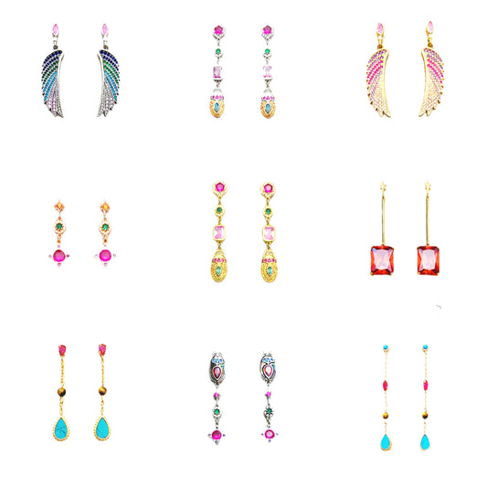 Drop Earrings Scarab Motif Water