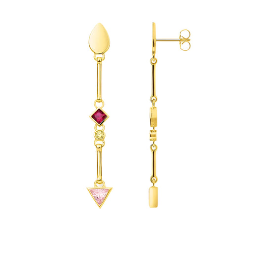 Earrings Water Drop Multicolor Stone