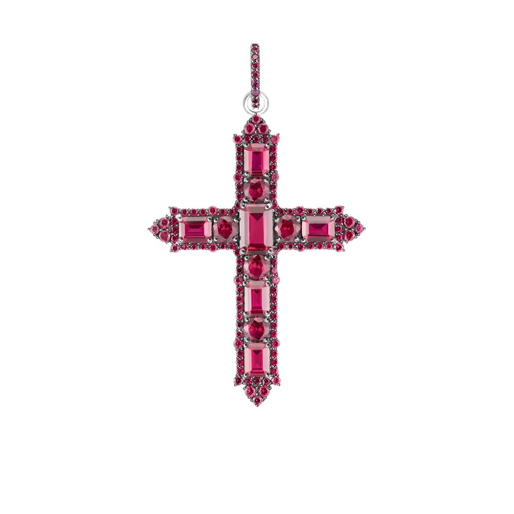Rose Color Stone Cross