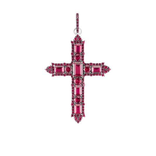 Rose Color Stone Cross