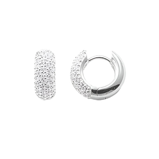 White Creole Earrings