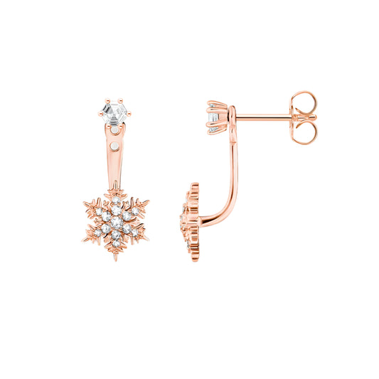 Rose Gold Snowflake Earring
