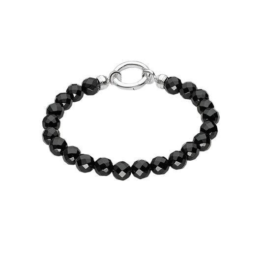 Faceted Onyx Black Beads Bracelets