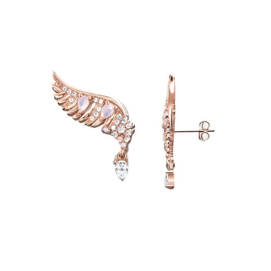 Rose Gold Ear Stud Phoenix Wing