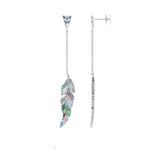 Drop Earrings Feather Fine