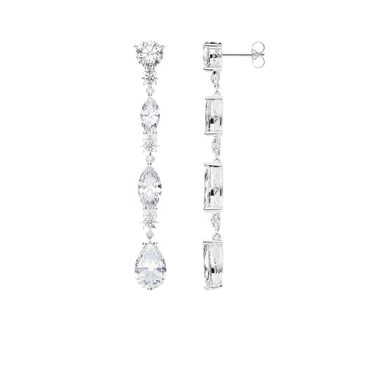 Long Earrings White Zircon