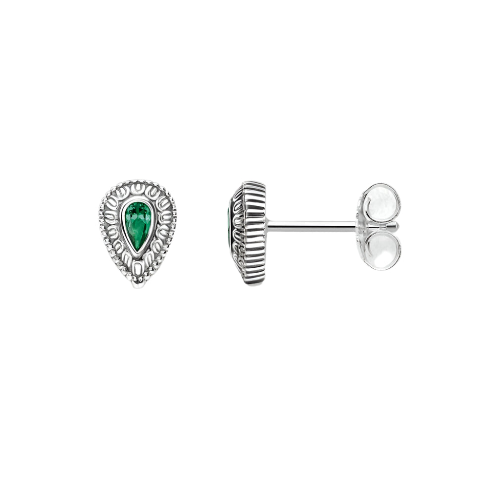 Green Water Drip Tear Down Ear Stud