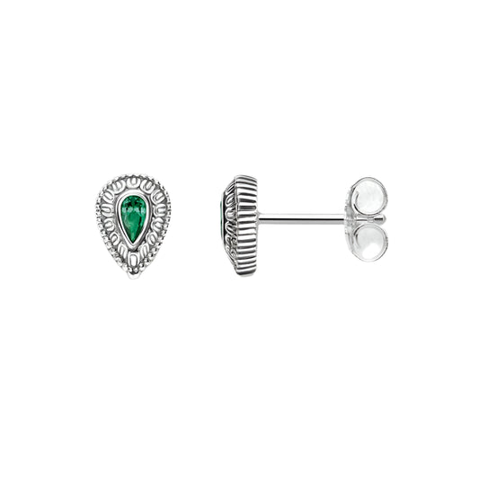 Green Water Drip Tear Down Ear Stud