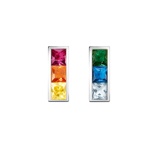 Mismatch Look Stud  Rainbow Color