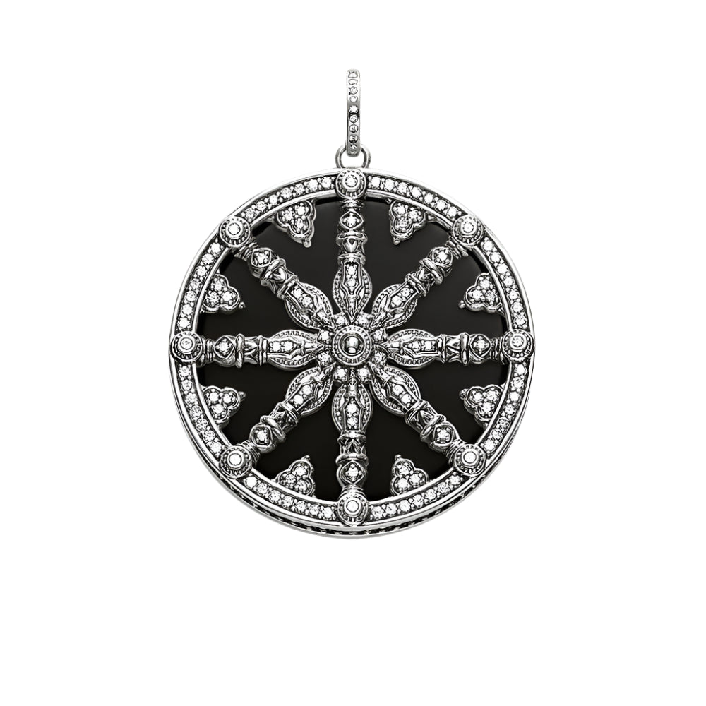 Pendant Black Crystal Wheel