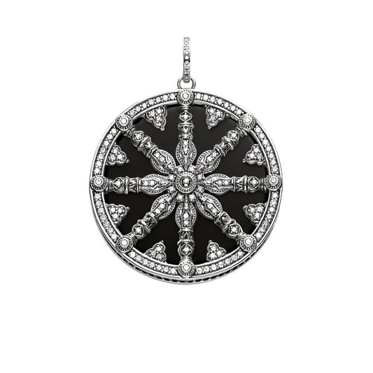 Pendant Black Crystal Wheel