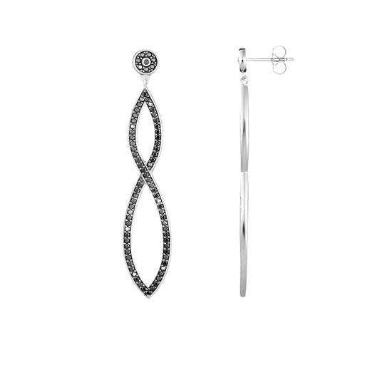 Drop Earrings Black Stones