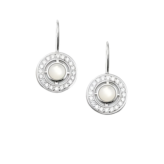 Black Round Drop Earrings