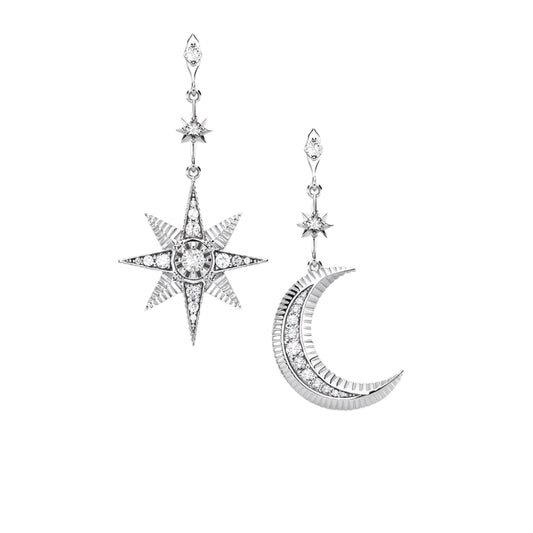 Magical Star & Moon Drop Earrings