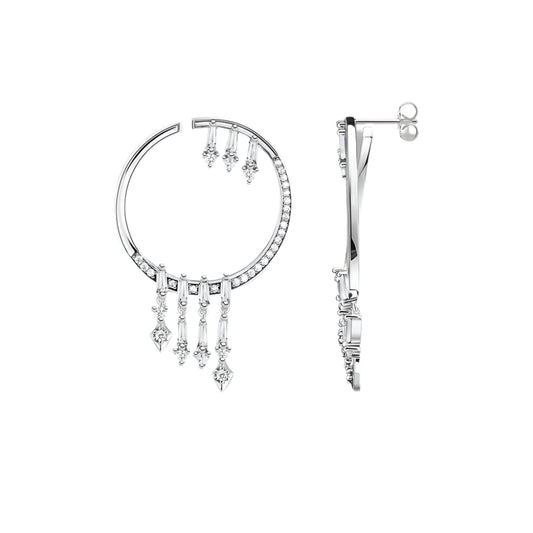 Hoop Earrings with Winter Sun Rays