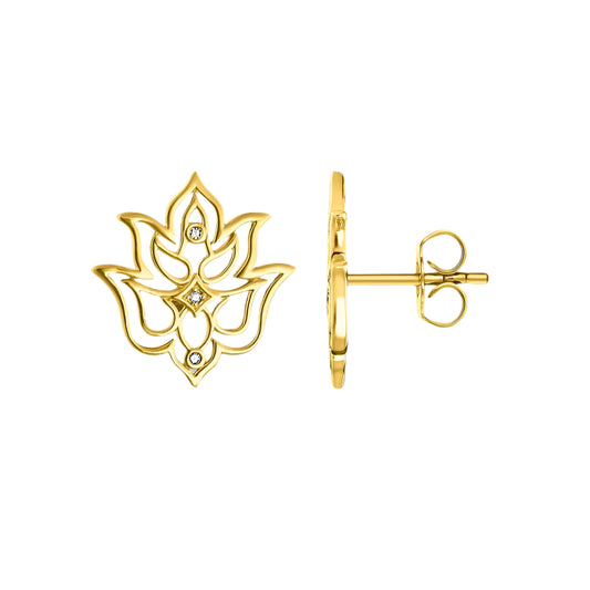 Stud Earring Royal Lotus Gold