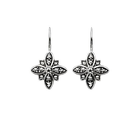 Earrings Marcasite Star Flower