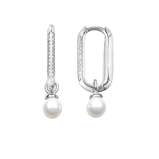 Hoop Earrings Links And Pearls