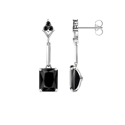 Drop Earrings Black Stones