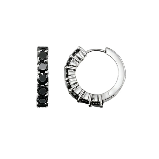 Creole Black CZ Earrings
