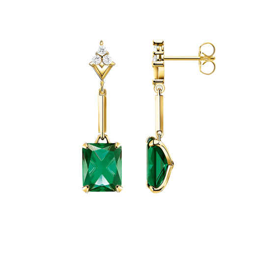 Earrings Green Stones