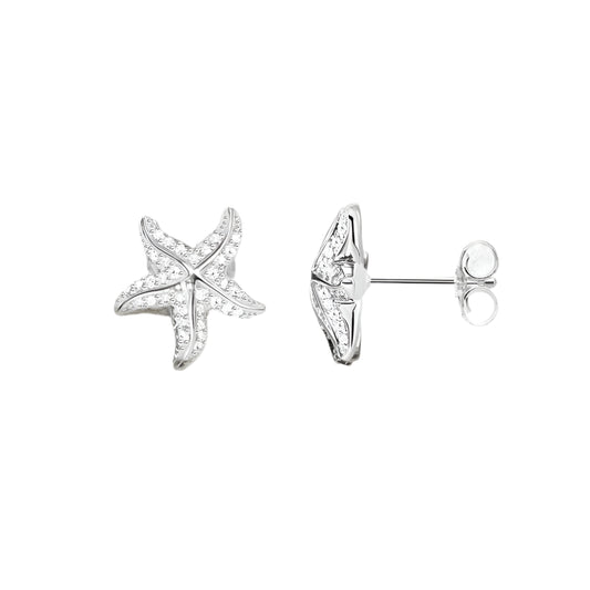 Starfish Pave Stud Earring