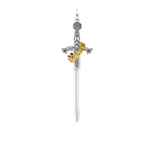 Large Sword With Crown Pendant