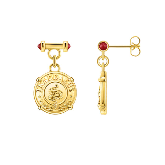 Gold Plated Earrings Coin